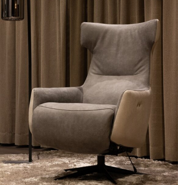 Verstelbare fauteuil stof leer