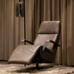 Verstelbare fauteuil taupe leer