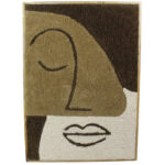Wandornament gezicht beige katoen