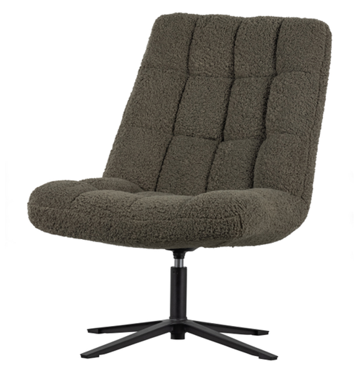 Fauteuil draaibaar polyester teddy groen