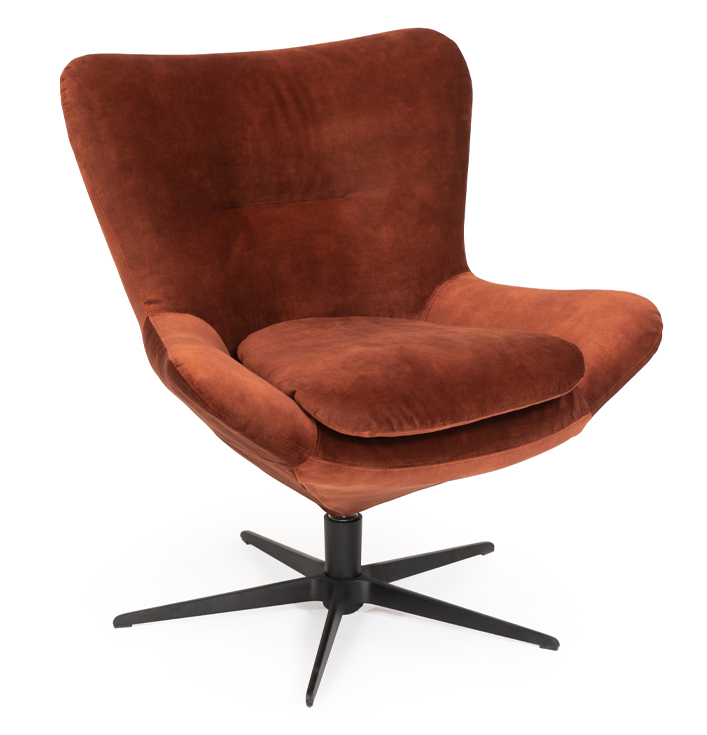 Fauteuil stof met zwart metalen poot