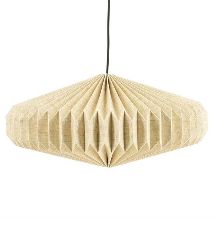 Hanglamp linnen en papier beige organisch