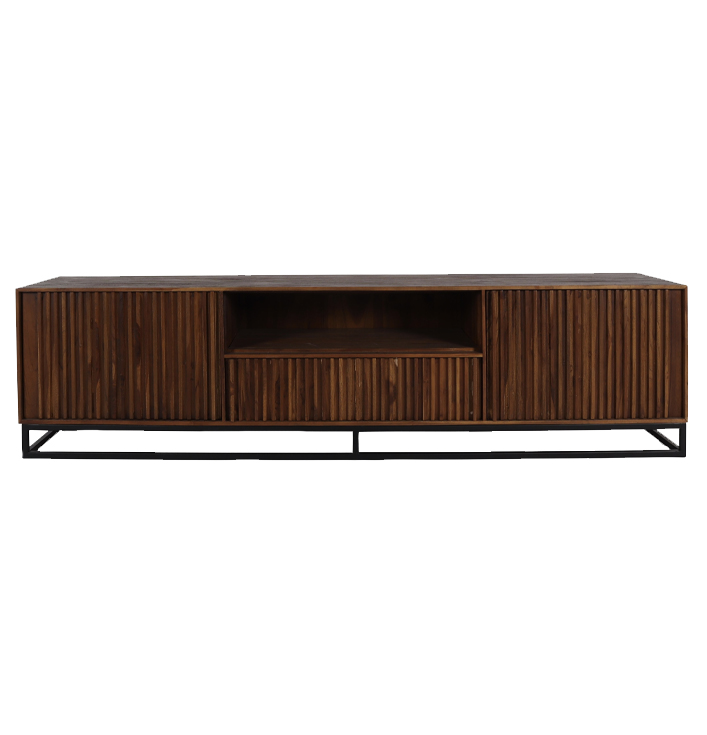 Tv dressoir bruin hout met ijzer frame