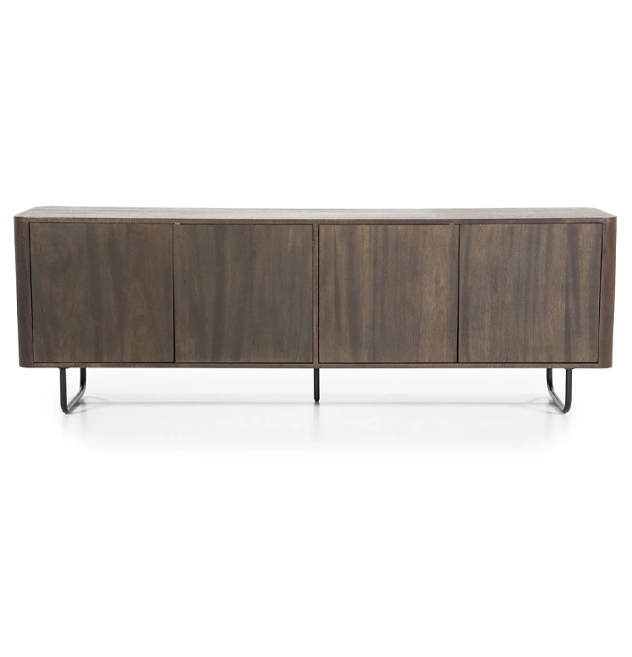 Tv dressoir hout bruin 4-deurs