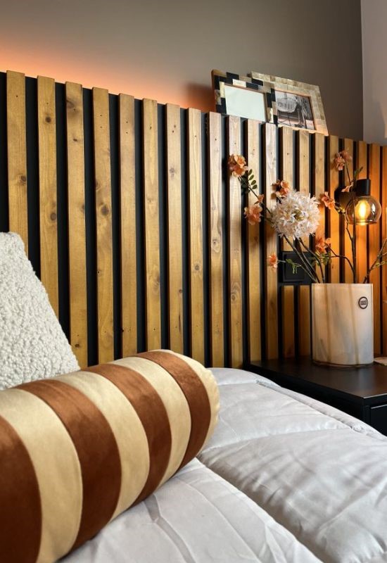houten paneel romantische slaapkamer