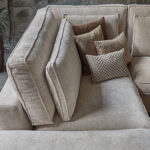 Stoffen beige hoekbank