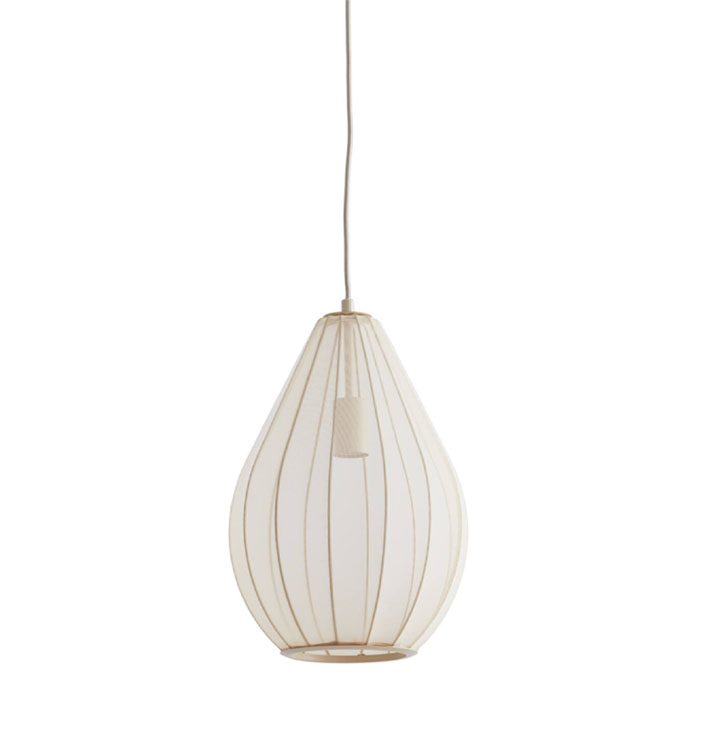 hanglamp sand kleur rond ovaal bol beige bruin wit