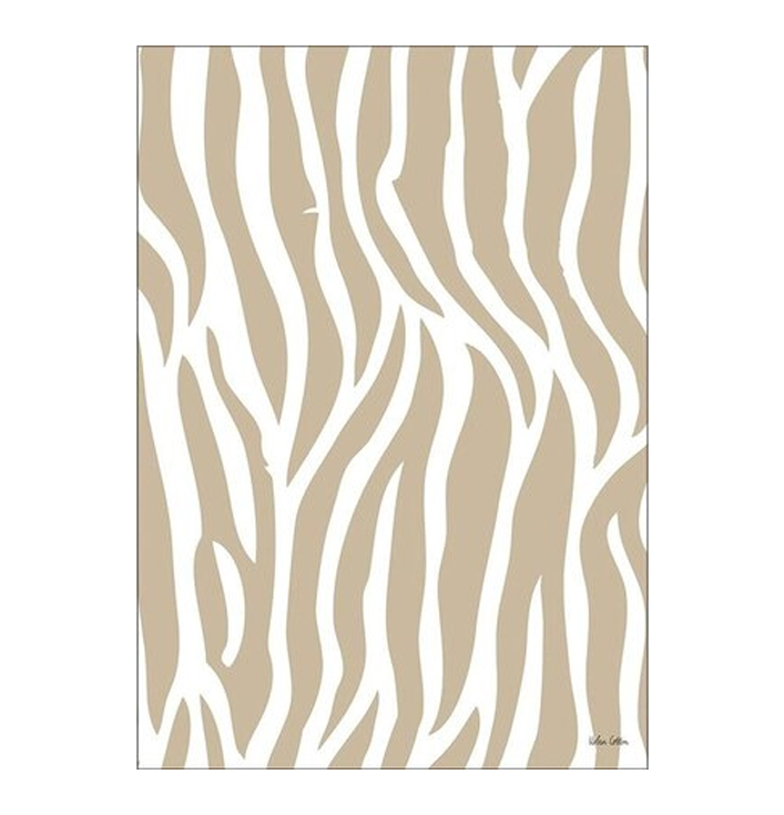Beige wit patroon zebra op katoen wandkleed