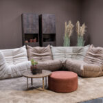 Lijnenpatroon stof en leer elementenbank