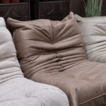 Losse elementen met geribbelde stof bruin en beige