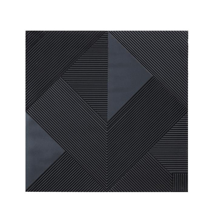 Wandpaneel zwart hout met geribbeld patroon