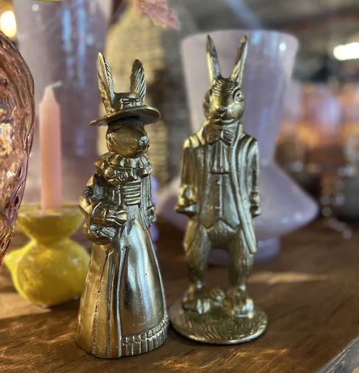Beeldje decoratief brons konijn