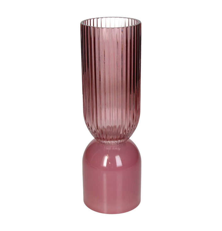 Vaas glas rond roze