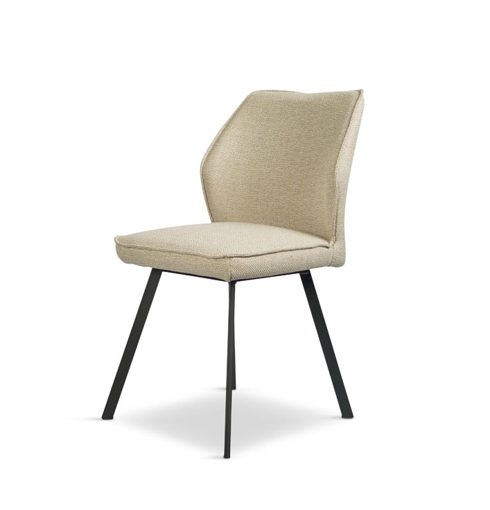 beige creme eetkamerstoel emt zwarte poten