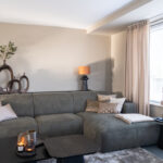 Groen grijze hoekbank liggedeelte