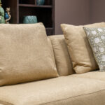 Stoffen hoekbank geel goud