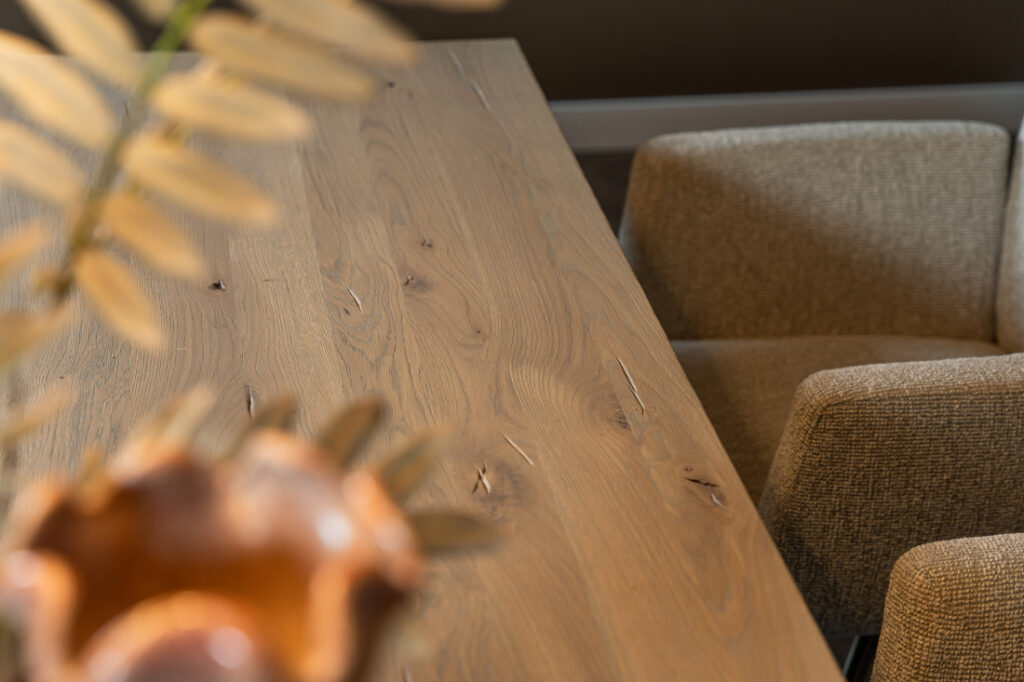 Eiken eettafel hout bruin