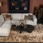 Hoekbank L beige stof