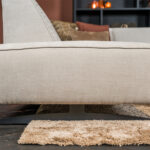 Langwerpige opvallende poot zwart metaal hoekbank