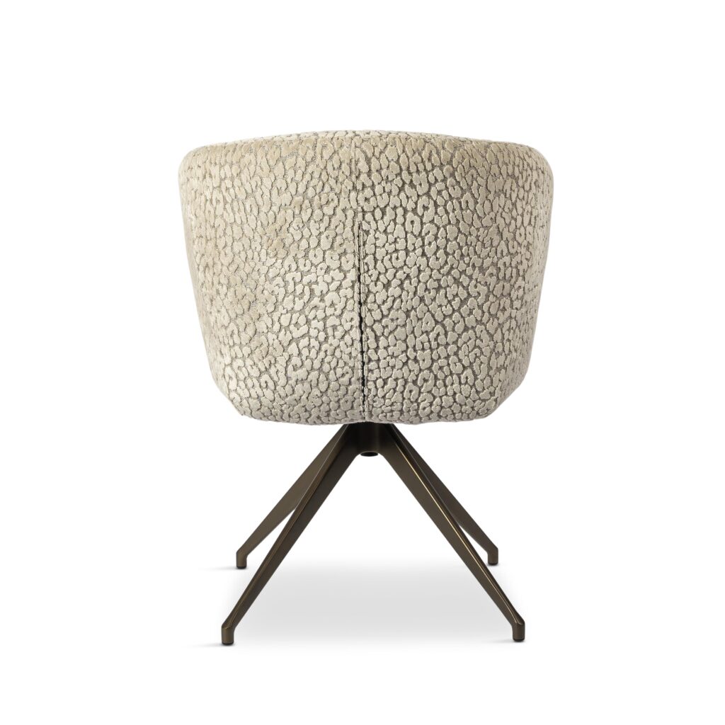 eetkamerstoel beige met structuur stof draaibaar