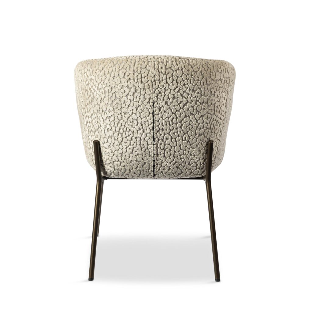eetkamerstoel draaibaar beige met patroon en rechte poot