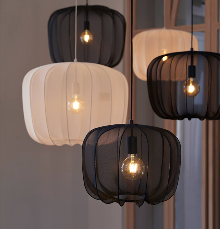Zwarte hanglamp textiel