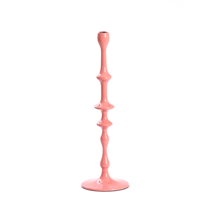 Kandelaar rond roze metaal glans