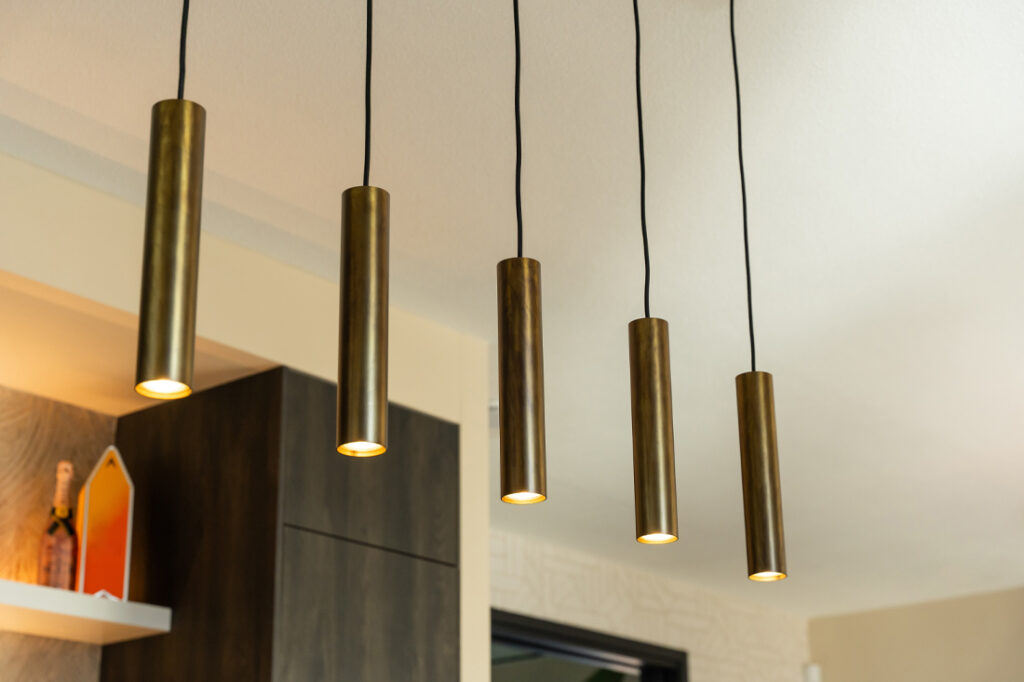 Rond gouden hanglampen