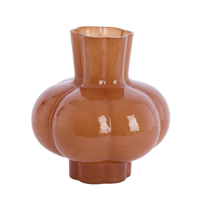 Vaas bruin glas rond organisch