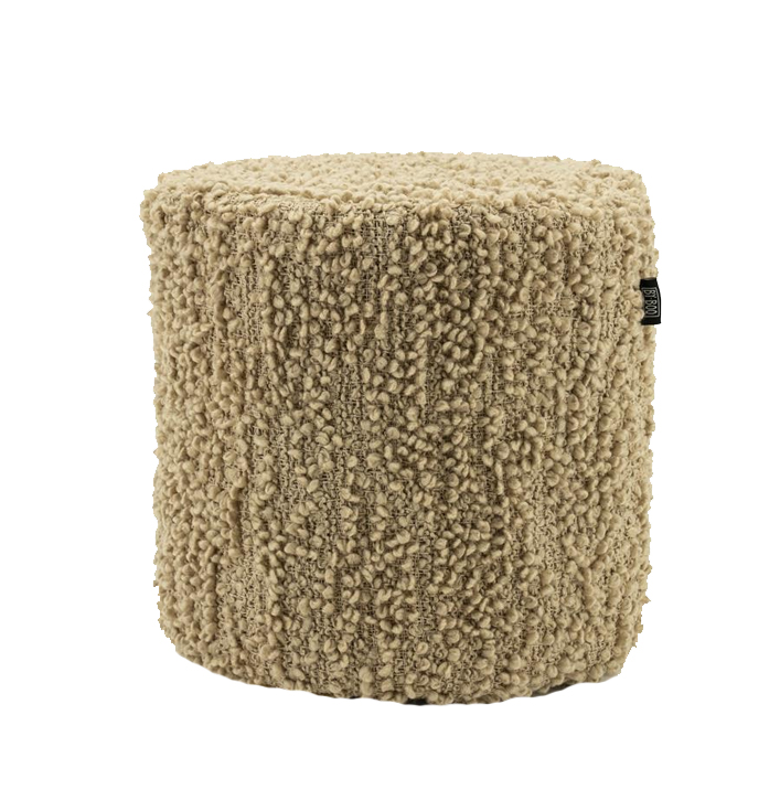 Poef stoel bouclé beige