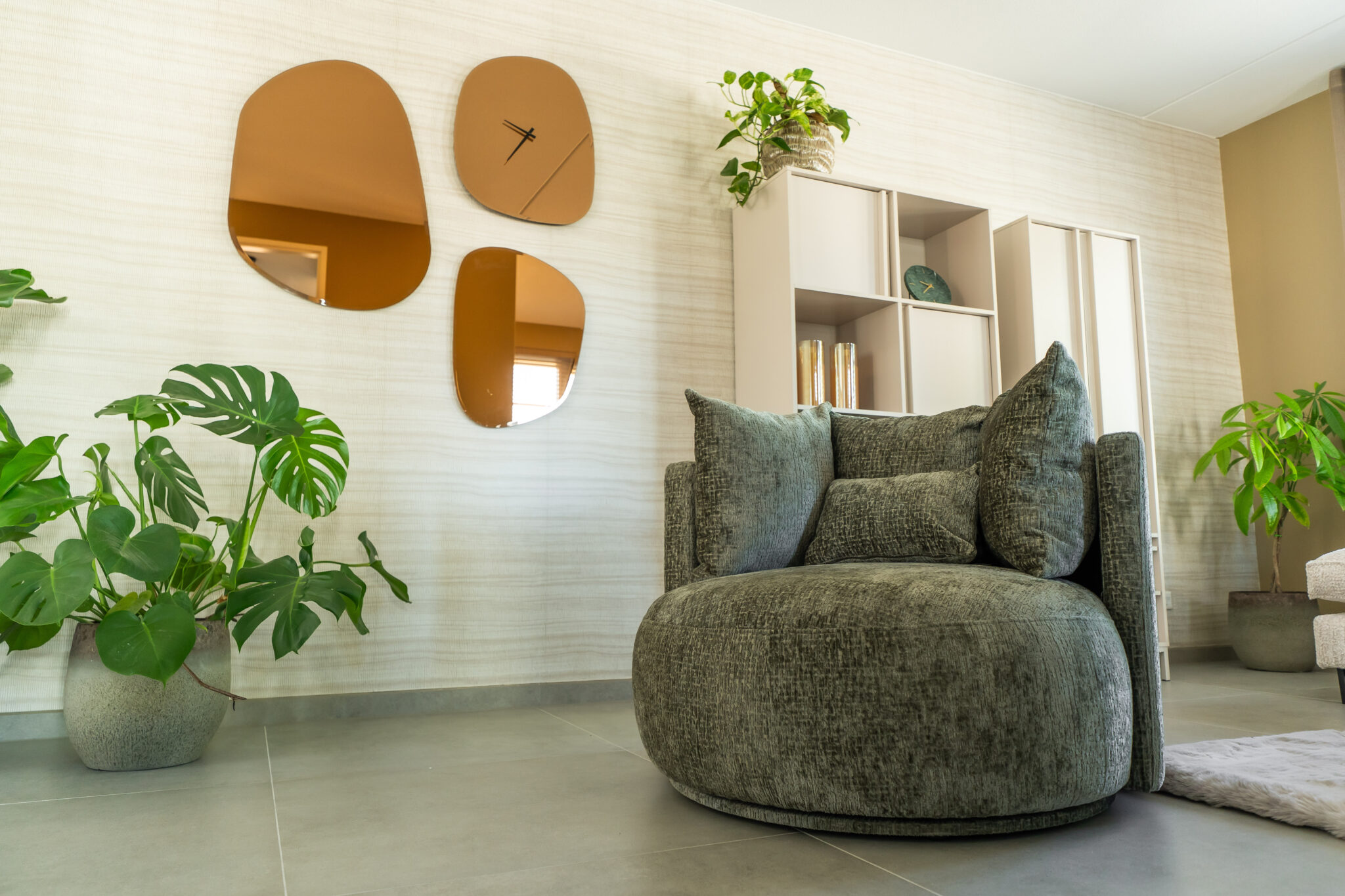 ronde fauteuil groen