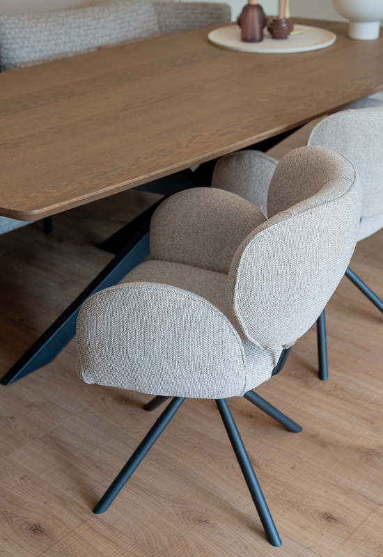 Eetkamerstoel stof grijs