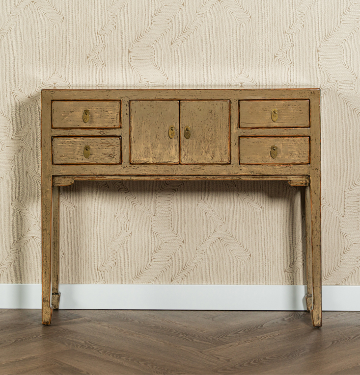 Groen houten sidetable hoogglans