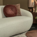 Hoekbank strak stof beige