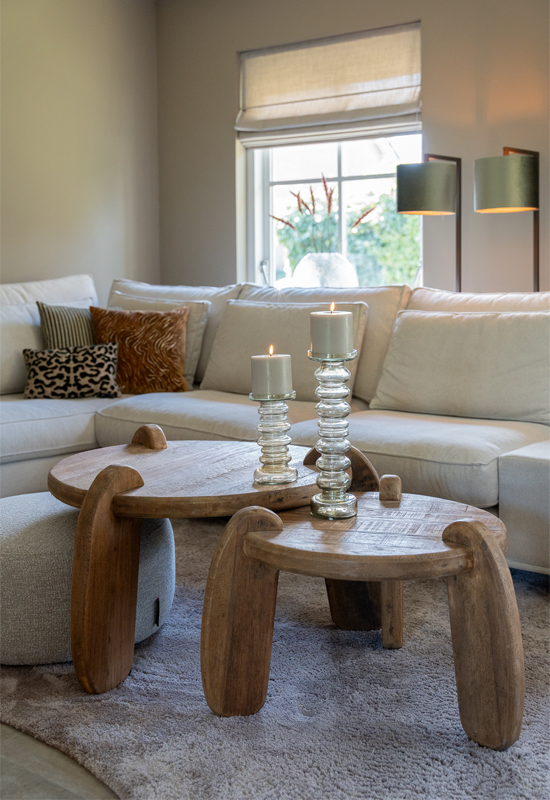 Houten ronde salontafel