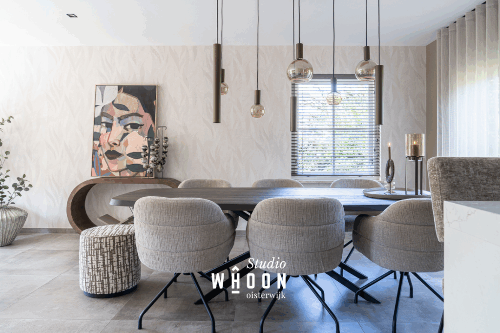 Eethoek beige tinten sfeer