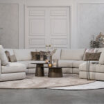 Beige hoekbank rond