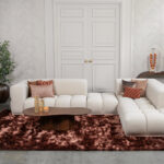 Hoekbank blokpatroon beige