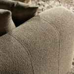 Stiknaden hoekbank stof grijs beige