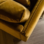 Stof velvet okergeel hoekbank