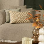 Stoffen bank grijs beige