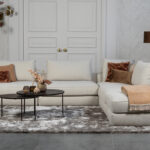 Hoekbank naturel stof