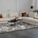 Stoffen hoekbank naturel