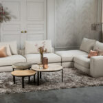 Beige stoffen hoekbank elementen