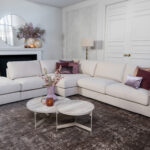 Beige stoffen hoekbank royal