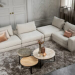 Open hoek elementenbank stof beige