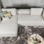 Stof beige elementenbank