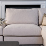 Stoffen beige hoekbank L