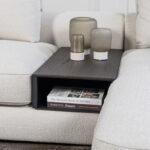 Tussentafel hout beige hoekbank