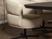 eetkamerstoel beige ronde vormen